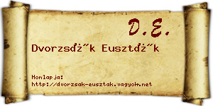 Dvorzsák Euszták névjegykártya